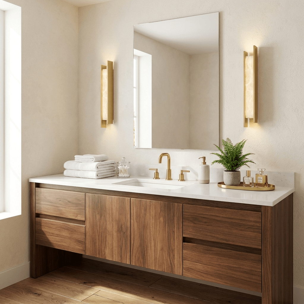 Nivora Alabaster Linear Wall Sconce — additional product view, a slender stone diffuser within a linear aluminum frame (view 4)