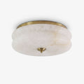 Orsay Alabaster Flush Mount — full fixture profile, a rounded stone shade with a close-fitting ceiling mount (view 1)