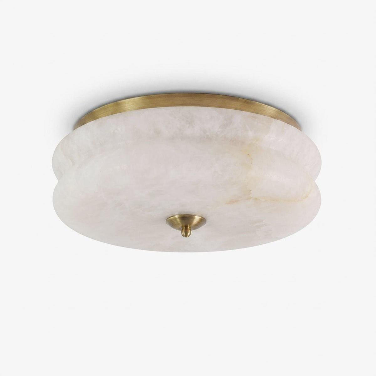 Orsay Alabaster Flush Mount — full fixture profile, a rounded stone shade with a close-fitting ceiling mount (view 1)