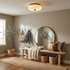 Orsay Alabaster Flush Mount — additional product view, a rounded stone shade with a close-fitting ceiling mount (view 4)