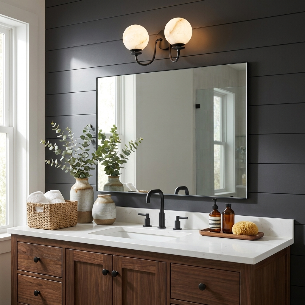 Orsella Double Alabaster Globe Wall Sconce — additional product view, two stone spheres on curved arms (view 4)