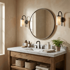 Orvella Alabaster Arc Wall Sconce — additional product view, a stone cylinder beneath a tall arched arm (view 5)