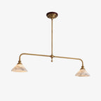 Parlor Alabaster Linear Pendant Lamp — full fixture profile, stone cone shades suspended from a gently curved bar (view 1)