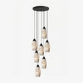 Pavilion Alabaster Cluster Chandelier — full fixture profile, stone shades suspended in a graduated cluster (view 1)