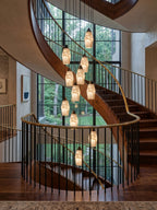 Pavilion Alabaster Cluster Chandelier — additional product view, stone shades suspended in a graduated cluster (view 4)