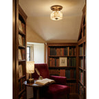 Pear Shaped Alabaster Table Lamp — additional product view, a stone shade above a metallic tabletop base (view 5)