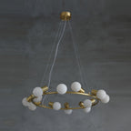 Raechelle Alabaster Chandelier — additional product view, stone globes carried by a metal chandelier frame (view 5)
