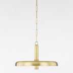 Reynolds Alabaster Pendant Lamp — additional product view, a stone lens beneath a slender metal dome (view 3)