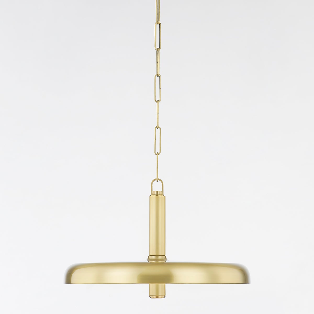 Reynolds Alabaster Pendant Lamp — additional product view, a stone lens beneath a slender metal dome (view 3)