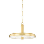 Reynolds Alabaster Pendant Lamp — additional product view, a stone lens beneath a slender metal dome (view 5)