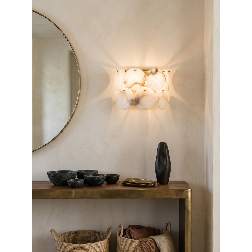 Riviera Alabaster Wall Lamp — additional product view, an irregular stone diffuser on a wall-mounted frame (view 3)