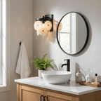 Rosette Alabaster Disc Sconce — additional product view, four stone discs around a central bulb (view 3)