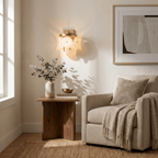 Rosette Alabaster Disc Sconce — additional product view, four stone discs around a central bulb (view 4)