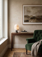 Seine Alabaster Table Lamp — additional product view, a stone dome above a slim brass base (view 3)