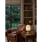 Seine Alabaster Table Lamp — additional product view, a stone dome above a slim brass base (view 5)