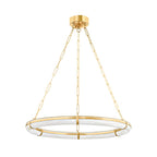 Sennett Alabaster Chandelier — additional product view, a broad ring-shaped stone diffuser with brass framework (view 3)