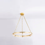 Sennett Alabaster Chandelier — additional product view, a broad ring-shaped stone diffuser with brass framework (view 5)