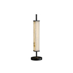 Serano Alabaster Table Lamp — full fixture profile, a stone shade with clean, restrained lamp hardware (view 1)