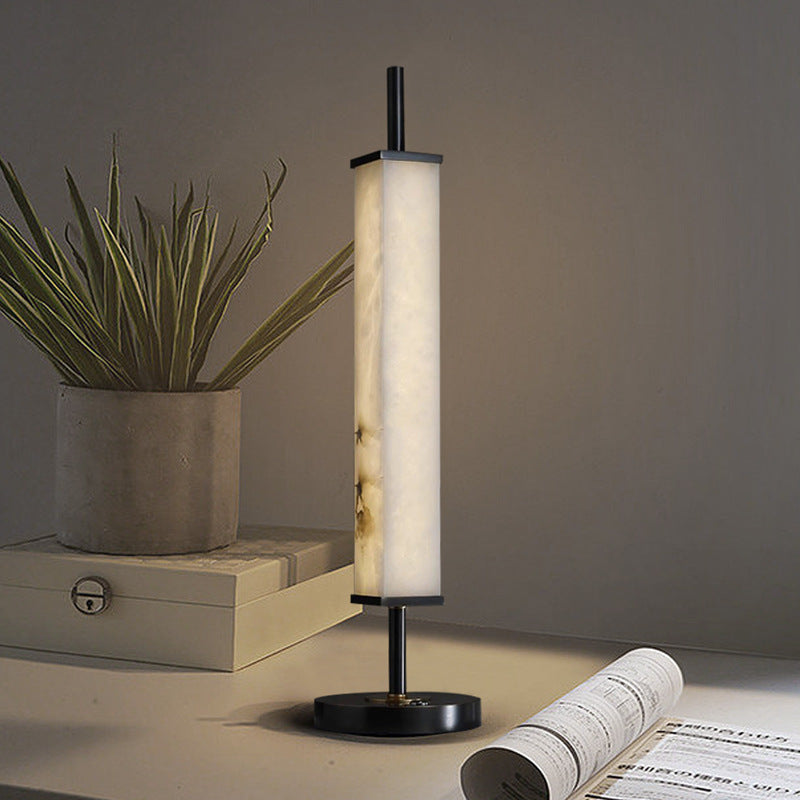 Serano Alabaster Table Lamp — additional product view, a stone shade with clean, restrained lamp hardware (view 3)