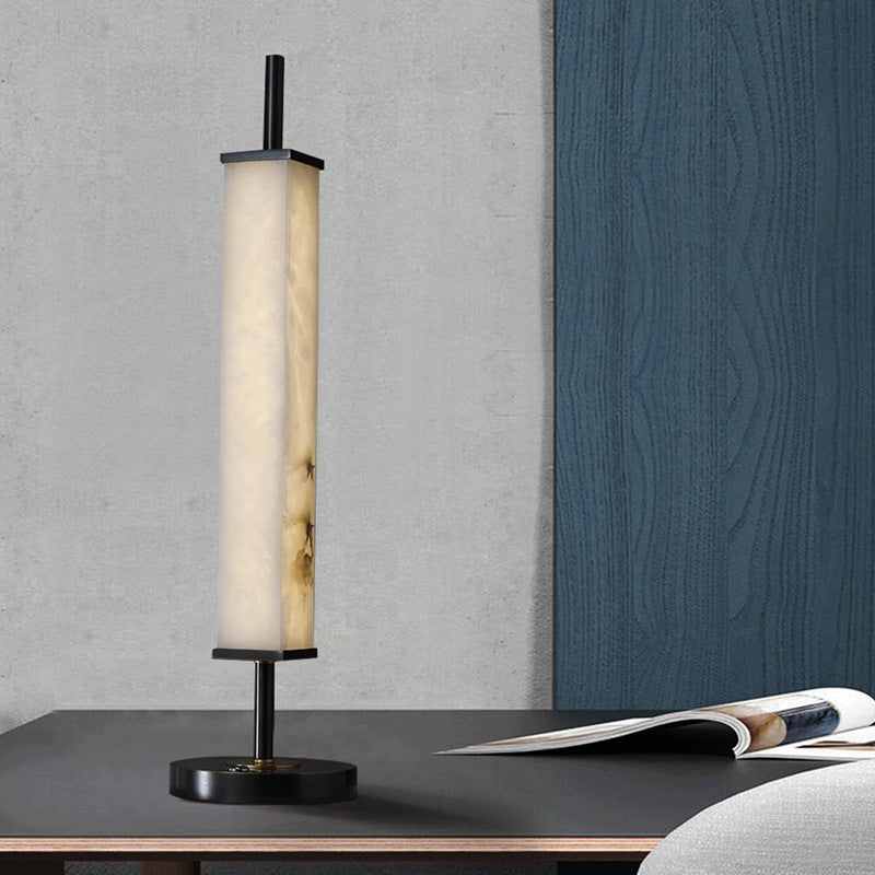 Serano Alabaster Table Lamp — additional product view, a stone shade with clean, restrained lamp hardware (view 4)