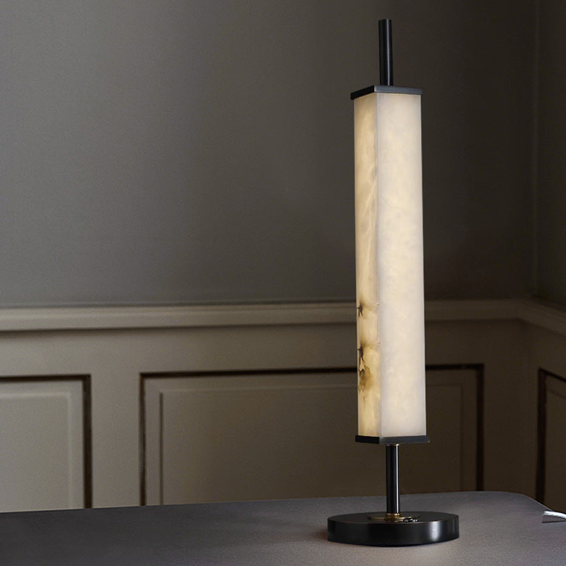 Serano Alabaster Table Lamp — additional product view, a stone shade with clean, restrained lamp hardware (view 5)
