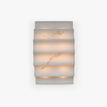 Serra Tiered Alabaster Sconce — full fixture profile, stone panels layered in gently curved tiers (view 1)