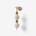 Solenne Alabaster Beaded Wall Sconce — full fixture profile, stone spheres interspersed with rounded metal beads (view 1)