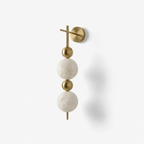Solenne Alabaster Beaded Wall Sconce — full fixture profile, stone spheres interspersed with rounded metal beads (view 1)