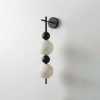 Solenne Alabaster Beaded Wall Sconce — additional product view, stone spheres interspersed with rounded metal beads (view 5)