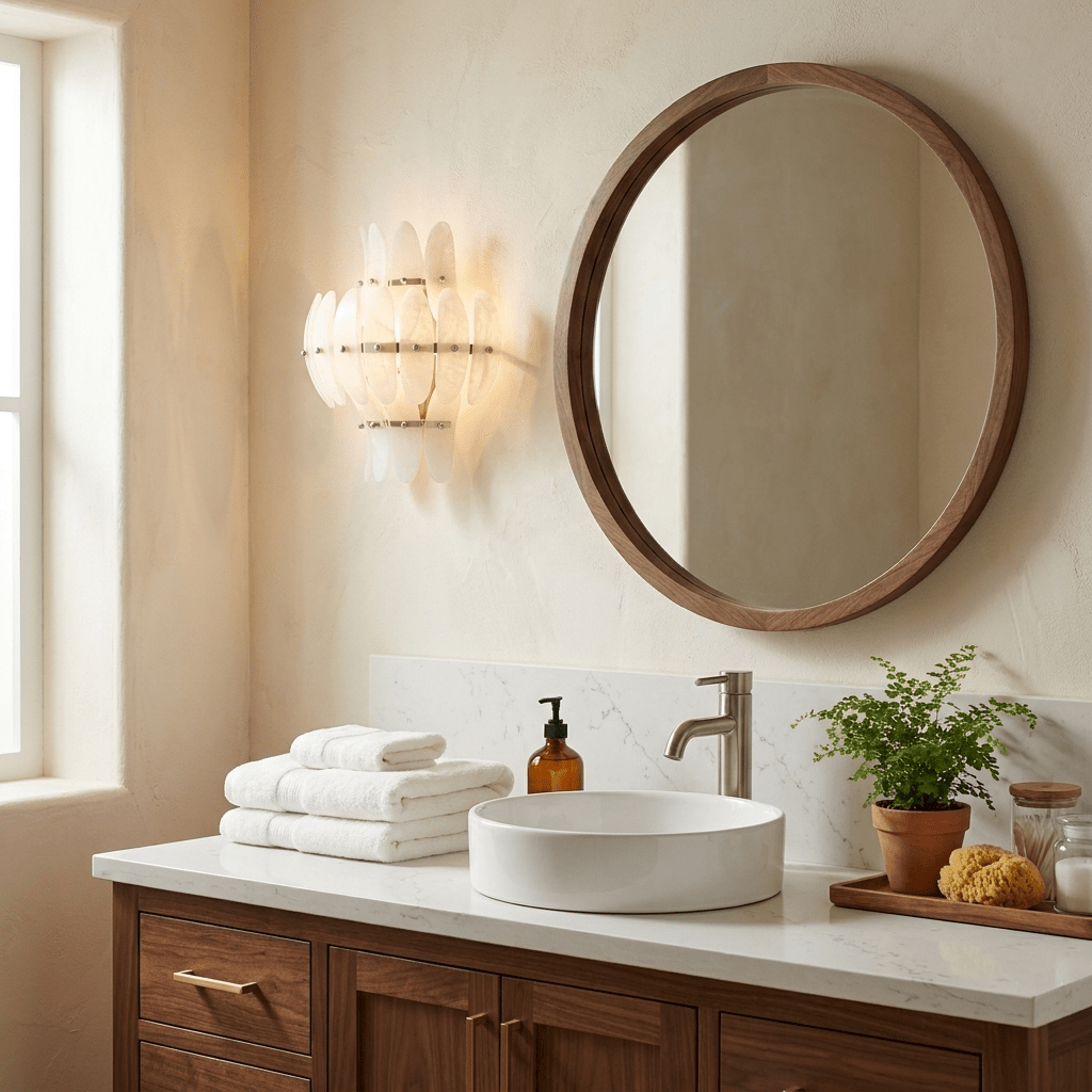 Solenne Alabaster Petal Wall Sconce — additional product view, overlapping elongated stone panels on a structured frame (view 4)