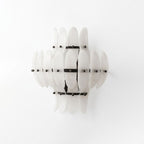 Solenne Alabaster Petal Wall Sconce — additional product view, overlapping elongated stone panels on a structured frame (view 5)