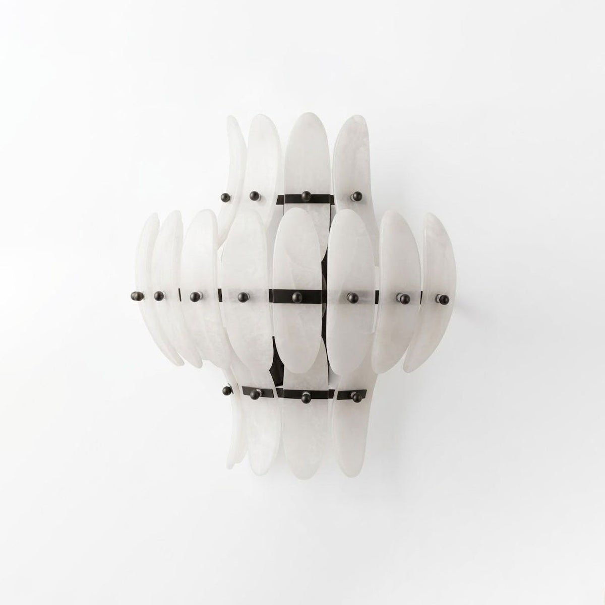 Solenne Alabaster Petal Wall Sconce — additional product view, overlapping elongated stone panels on a structured frame (view 5)
