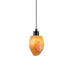 Solstice Nugget Alabaster Pendant Lamp — full fixture profile, a rough-textured stone shade suspended as a small pendant (view 1)