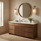Sorelle Alabaster Tube Wall Sconce — additional product view, a narrow stone cylinder on a curved wall arm (view 3)