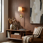 Spire Alabaster Wall Sconce — additional product view, a stone cone above a slender rod and diamond-shaped backplate (view 3)