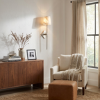 Spire Alabaster Wall Sconce — additional product view, a stone cone above a slender rod and diamond-shaped backplate (view 4)