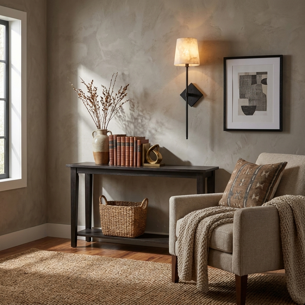 Spire Alabaster Wall Sconce — additional product view, a stone cone above a slender rod and diamond-shaped backplate (view 5)