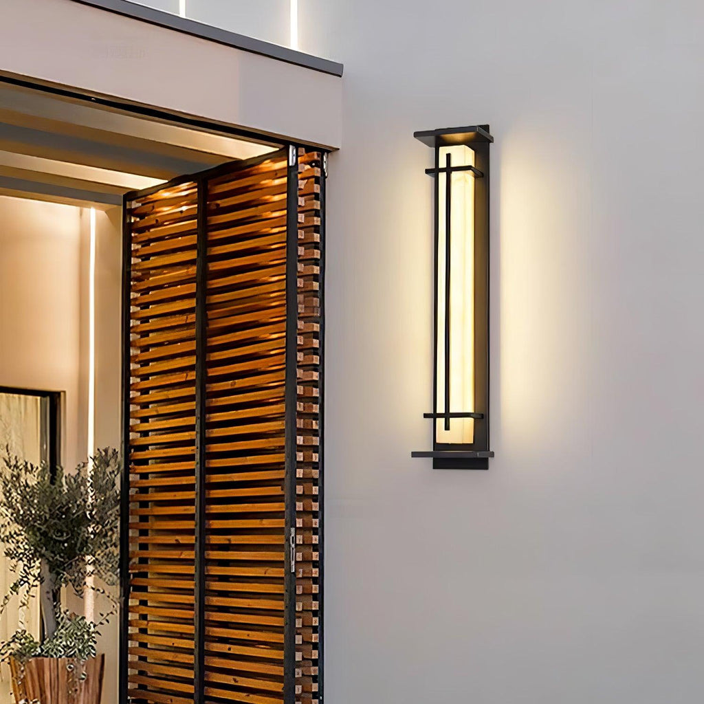 Square Outdoor Alabaster Wall Light — additional product view, a square resin diffuser with stainless steel fittings (view 3)