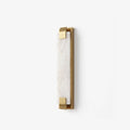 Stele Alabaster Wall Sconce — full fixture profile, a rectangular stone slab held by curved metal clips (view 1)