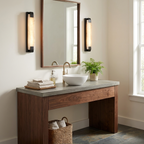 Stele Alabaster Wall Sconce — additional product view, a rectangular stone slab held by curved metal clips (view 5)