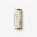 Strivane fluted wall sconce with a ribbed shade and brass-finish end caps
