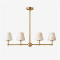 Sutton Alabaster Chandelier — full fixture profile, four stone cone shades along a straight horizontal frame (view 1)