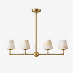 Sutton Alabaster Chandelier — full fixture profile, four stone cone shades along a straight horizontal frame (view 1)