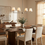 Sutton Alabaster Chandelier — additional product view, four stone cone shades along a straight horizontal frame (view 4)