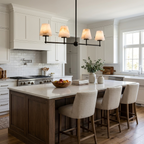 Sutton Alabaster Chandelier — additional product view, four stone cone shades along a straight horizontal frame (view 5)