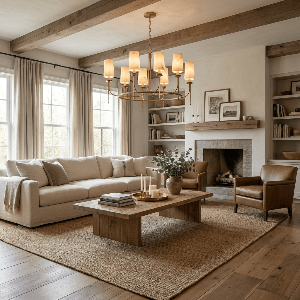 Sutton Alabaster Ring Chandelier — additional product view, eight tapered stone shades around a circular metal ring (view 3)