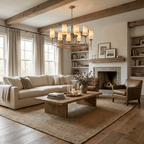 Sutton Alabaster Ring Chandelier — additional product view, eight tapered stone shades around a circular metal ring (view 3)