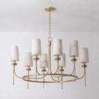 Sutton Alabaster Ring Chandelier — additional product view, eight tapered stone shades around a circular metal ring (view 5)