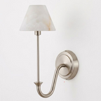 Tallow Alabaster Wall Sconce — additional product view, a tapered stone cone on a slim candlestick-style stem (view 5)