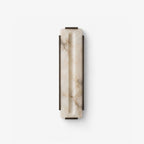 Talvenne Alabaster Panel Wall Sconce — full fixture profile, a tall stone panel with a rounded central channel (view 1)